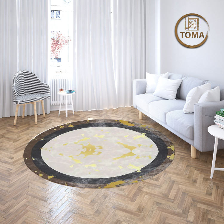 فرشینه گِرد هال و پذیرایی کد C53 رویه مخمل درجه یک استپ دار بدون سُر