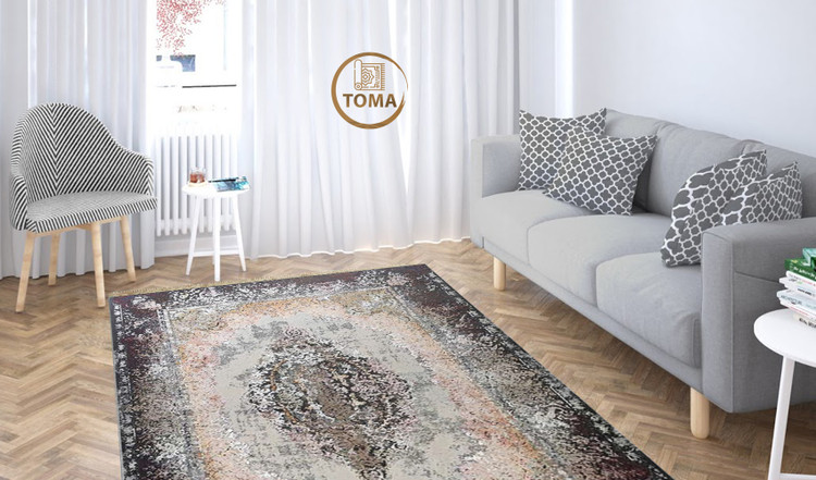فرشینه هال و پذیرایی کد H129 رویه مخمل درجه یک استپ دار بدون سُر