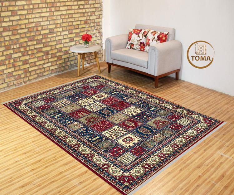 فرشینه طرح فرش ابریشمی کد A024 مخمل تُرک زیره استُپ دار، نرم و لطیف