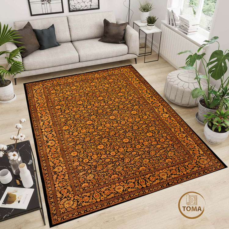 فرشینه طرح فرش ابریشم کد A059 قابل شستشوی راحت با ضمانت یکساله کیفیت و رنگ