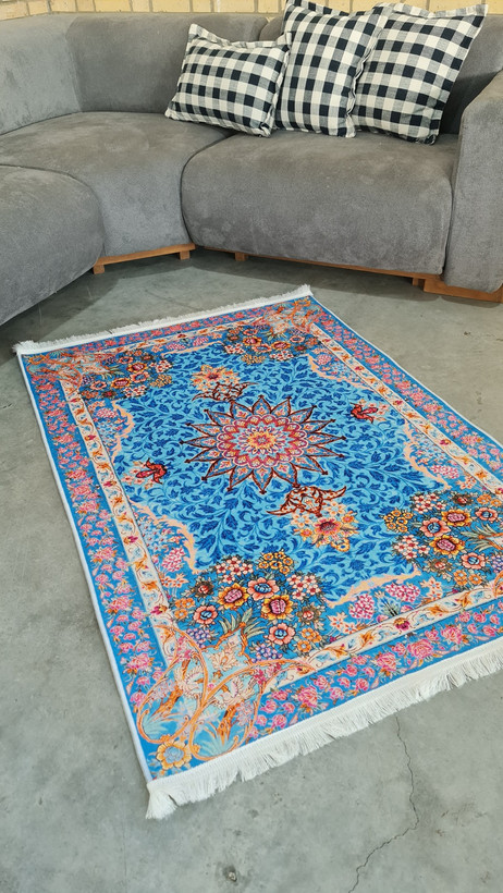 خرید اینترنتی فرشینه طرح فرش ابریشم کد A015 با کیفیت بالا و قابل شستشوی آسان