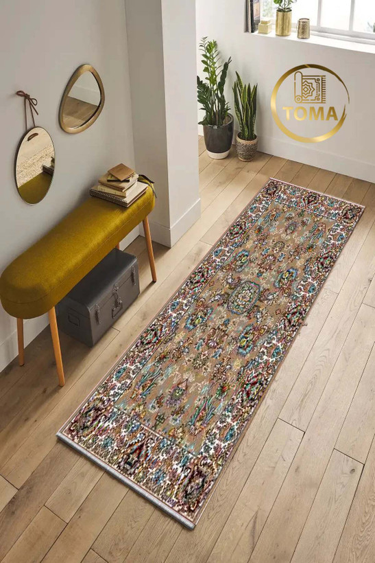 خرید اینترنتی فرش راهرویی مدرن کد R161 قابل شستشوی راحت، سبک و لایه پشت استُپ دار