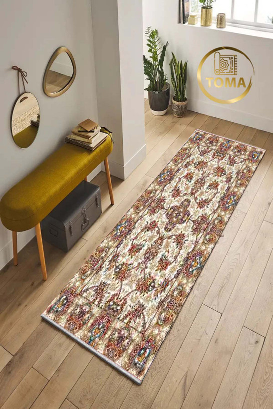 خرید اینترنتی فرش راهرویی مدرن کد R166 قابل شستشوی راحت، سبک و لایه پشت استُپ دار