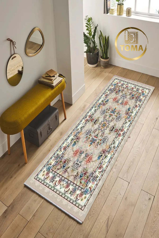 خرید اینترنتی فرش راهرویی مدرن کد R167 قابل شستشوی راحت، سبک و لایه پشت استُپ دار