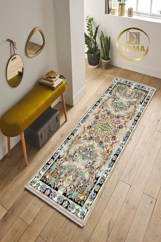 خرید اینترنتی فرش راهرویی مدرن کد R170 قابل شستشوی راحت، سبک و لایه پشت استُپ دار
