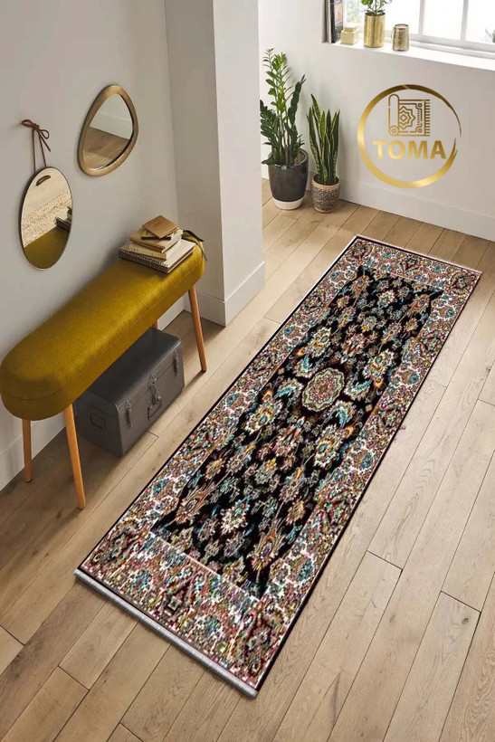 خرید اینترنتی فرشینه راهرویی مدرن کد R171 قابل شستشوی راحت، سبک و لایه پشت استُپ دار