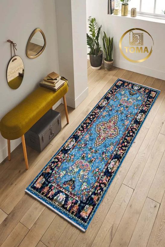 خرید اینترنتی فرشینه راهرویی مدرن کد R173 قابل شستشوی راحت، سبک و لایه پشت استُپ دار