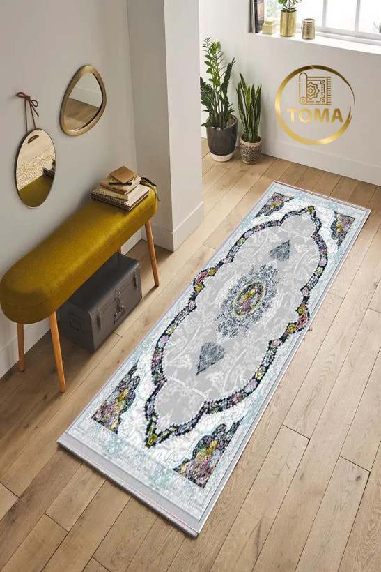 خرید اینترنتی فرشینه راهرویی مدرن کد R175 قابل شستشوی راحت، سبک و لایه پشت استُپ دار