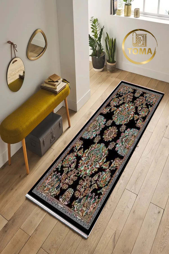 خرید اینترنتی فرش کناره مدرن کد R188 قابل شستشوی راحت، سبک و لایه پشت استُپ دار