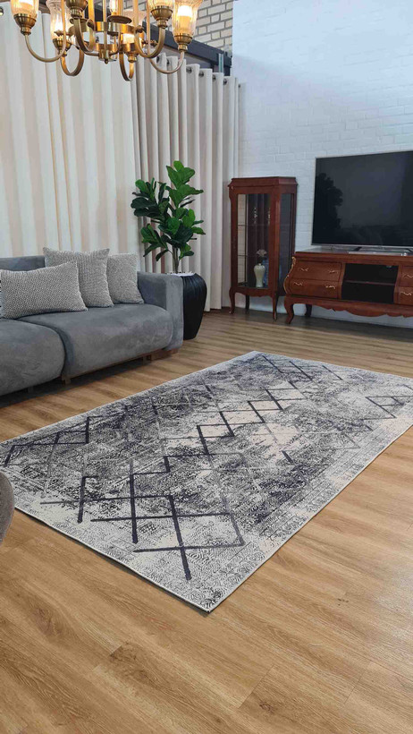فرشینه طرح مدرن کد U634 کیفیت بالا رویه مخمل شانل ضد حساسیت با زیره ضد لغزش