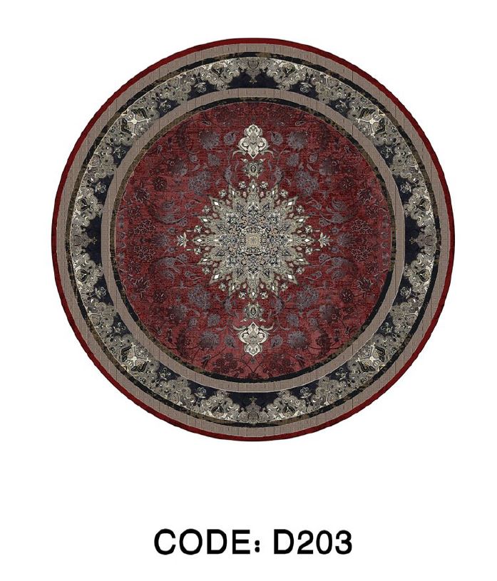 فرشینه  گِرد هال و پذیرایی کد D203 رویه مخمل درجه یک استپ دار بدون سُر