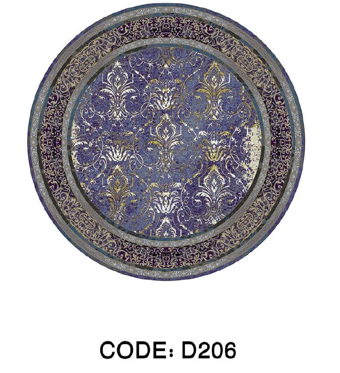فرشینه  گِرد هال و پذیرایی کد D206 رویه مخمل درجه یک استپ دار بدون سُر