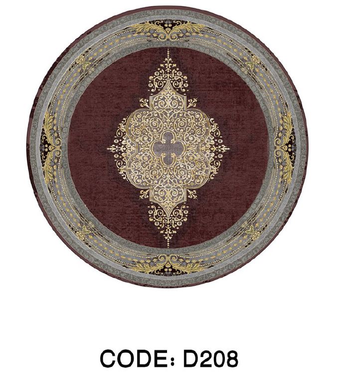فرشینه  گِرد هال و پذیرایی کد D208 رویه مخمل درجه یک استپ دار بدون سُر