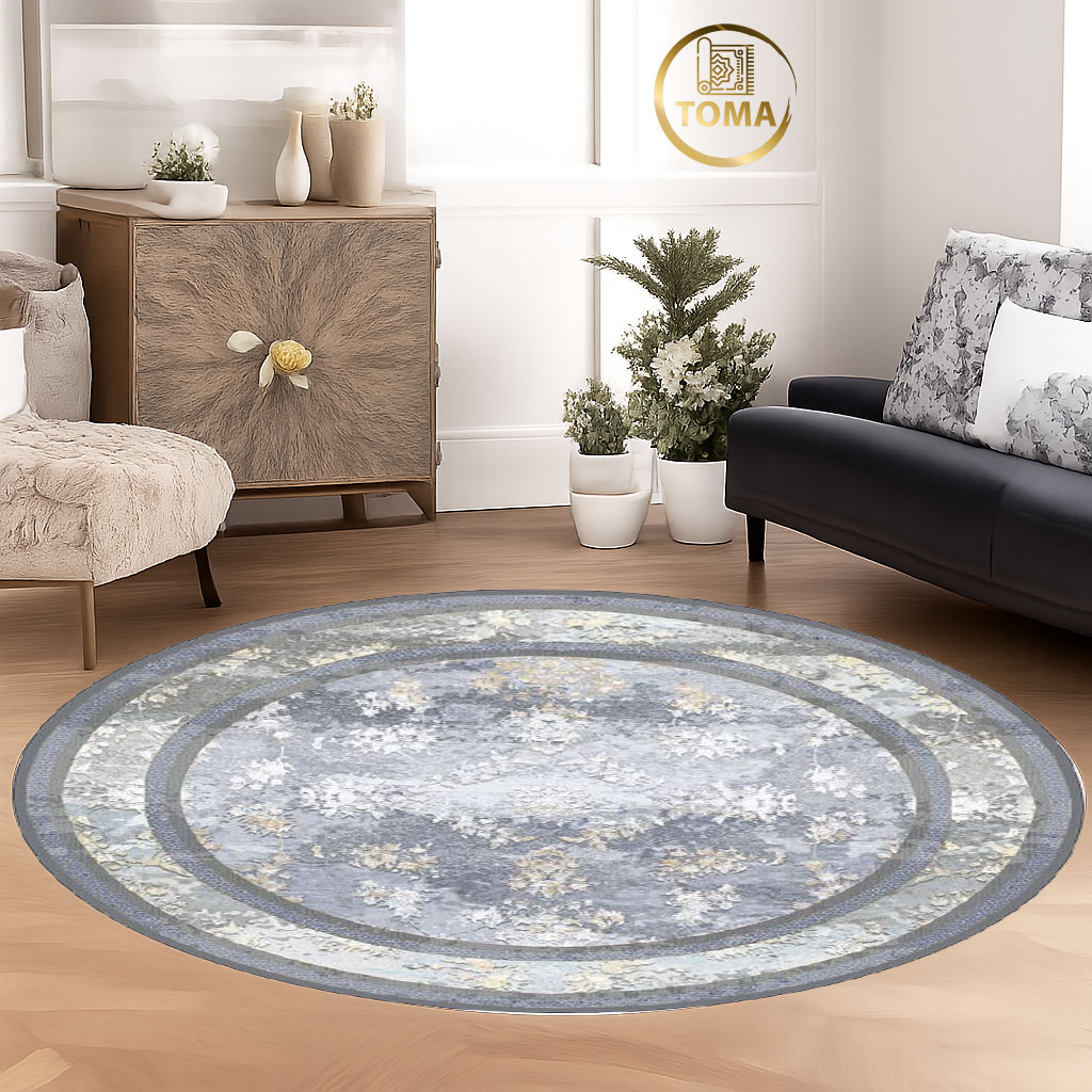 فرشینه  گِرد هال و پذیرایی کد D209 رویه مخمل درجه یک استپ دار بدون سُر