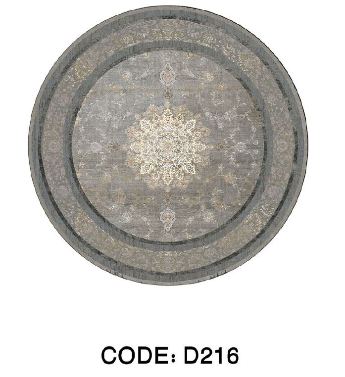 فرشینه  گِرد هال و پذیرایی کد D216 رویه مخمل درجه یک استپ دار بدون سُر