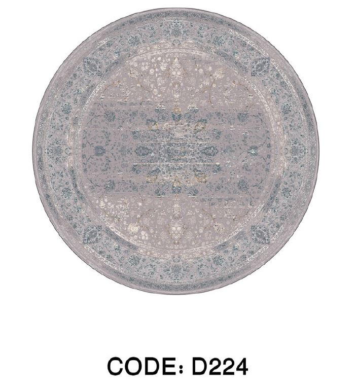 فرشینه  گِرد هال و پذیرایی کد D224 رویه مخمل درجه یک استپ دار بدون سُر