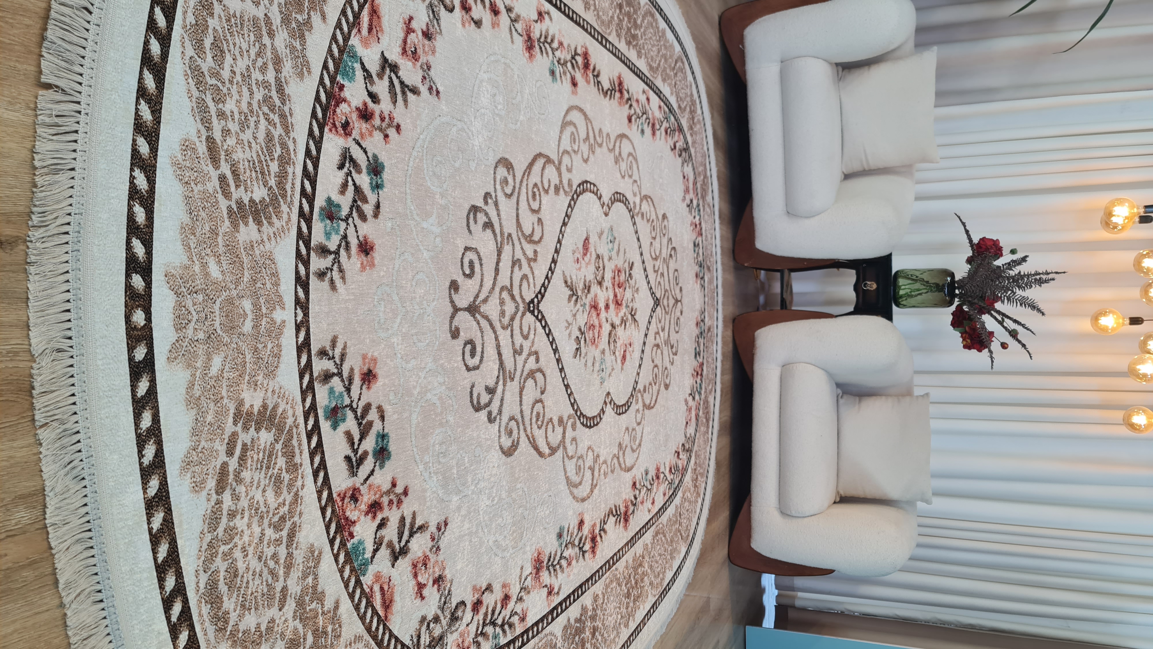 فرشینه بیضی کد B110 قابل شستشوی راحت، سبک و لایه پشت استُپ دار