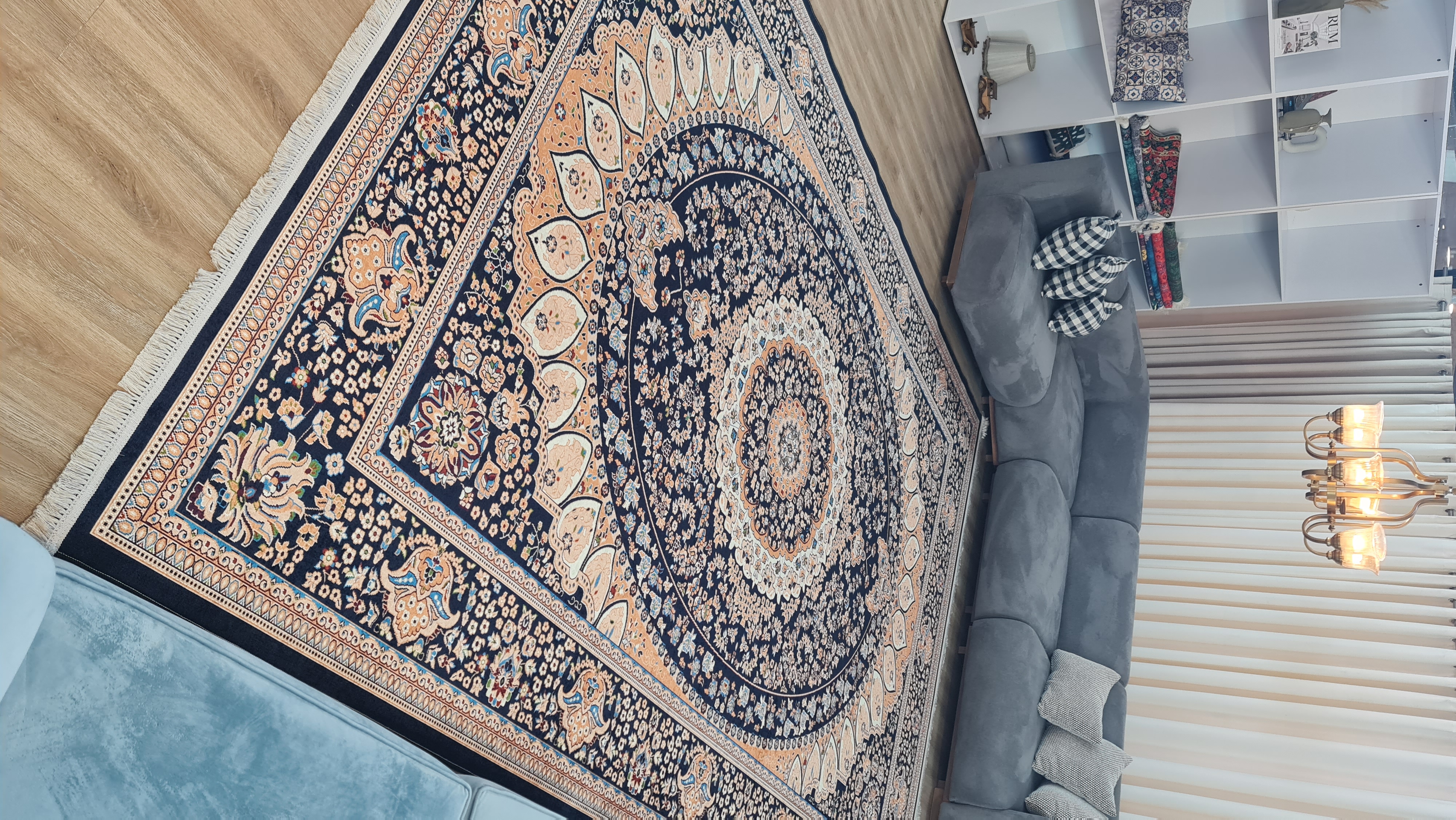 فرشینه هال و پذیرایی کد H553 رویه مخمل درجه یک استپ دار بدون سُر